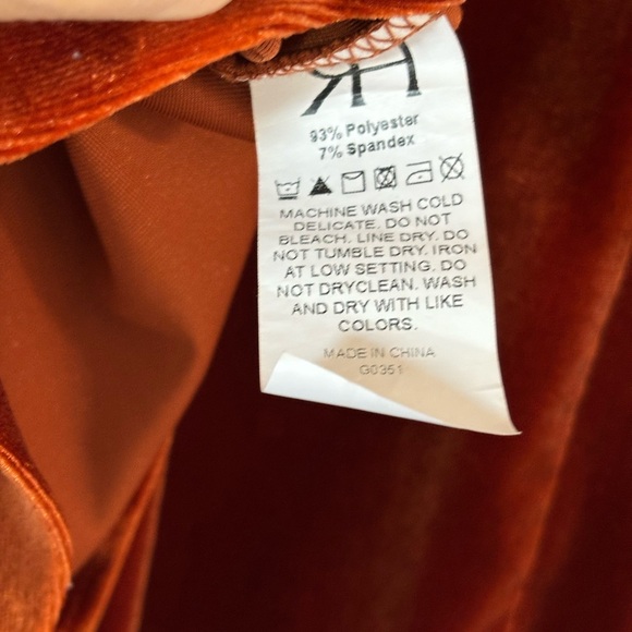 Rihoas Rust Velvet Velour Tie Sleeve Holiday Mini Dress - Picture 8 of 9